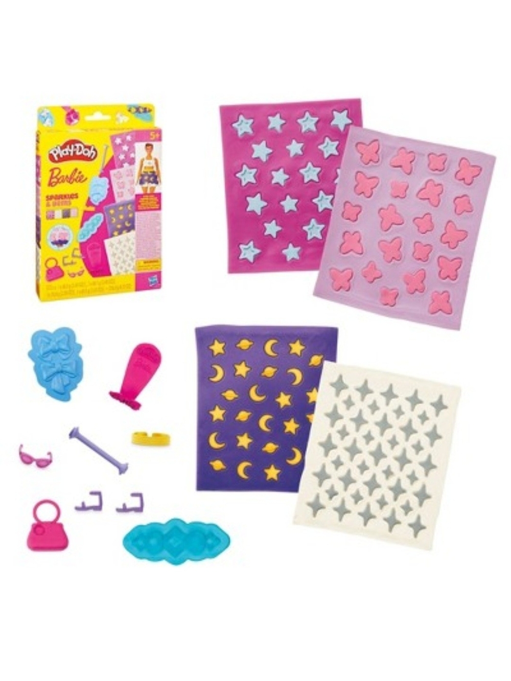 Set Of 2 Play-Doh Barbie Sparkles and Gems Pattern Pack